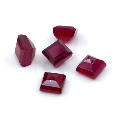 Natural Bangkok Ruby Calibrated Squares | 4mm & 5mm
