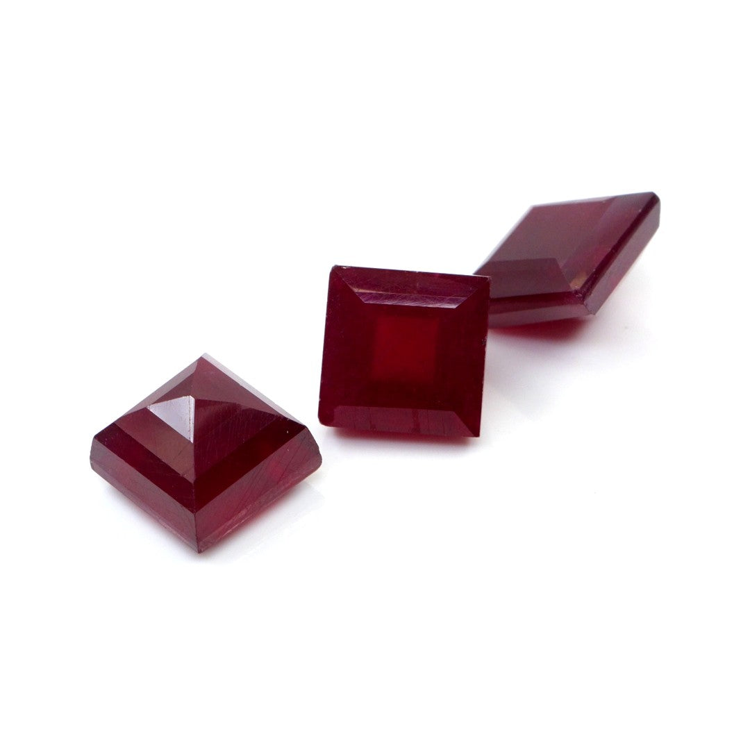 Natural Bangkok Ruby Calibrated Squares | 12mm & 13mm