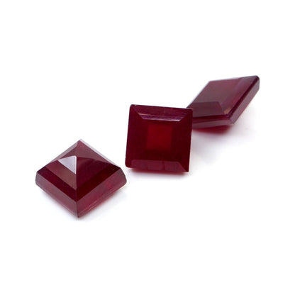 Natural Bangkok Ruby Calibrated Squares | 12mm & 13mm