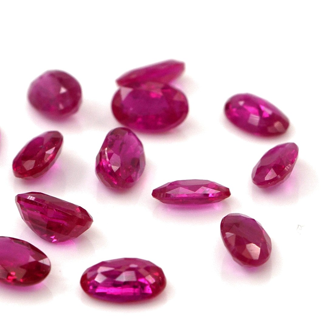 Natural Untreated Burma Ruby Calibrated Ovals | 3x5mm & 4x6mm