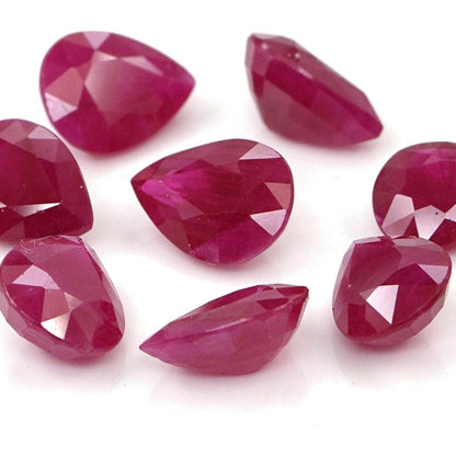 Natural Untreated Burma Ruby Calibrated Pears | 5x7mm & 6x8mm