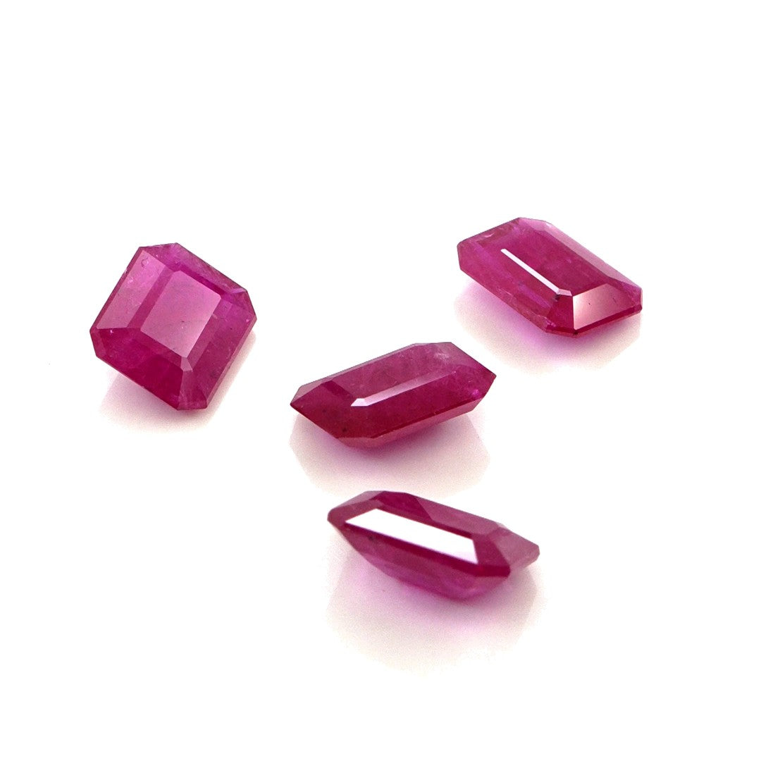 Natural Untreated Mozambique Ruby Calibrated Octagons | 7x9mm & 8x10mm