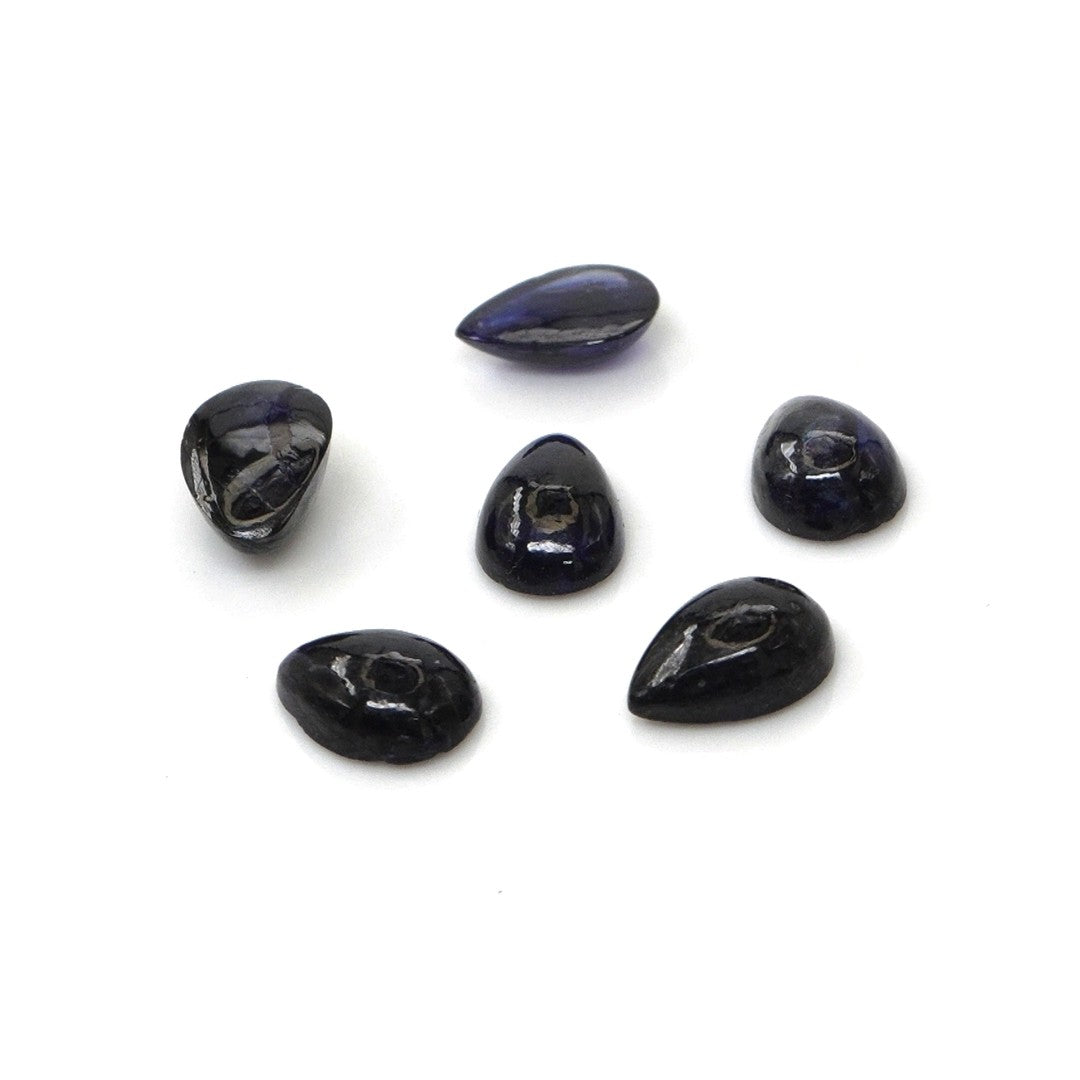 Natural Bangkok Blue Sapphire Calibrated Cabochon Pears | 3x5mm & 4x6mm