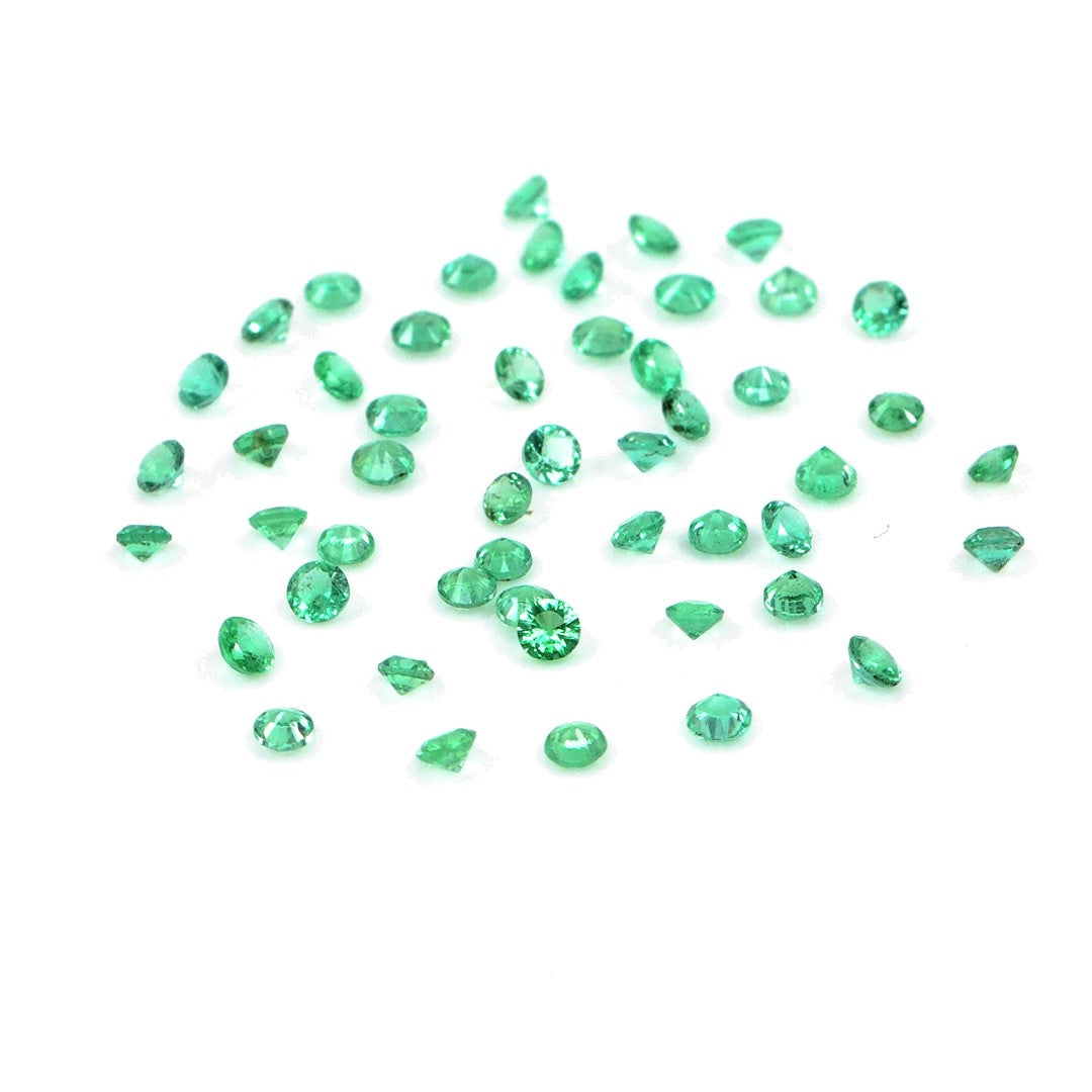 Natural Zambian Emerald Calibrated Rounds | 1mm & 1.5mm