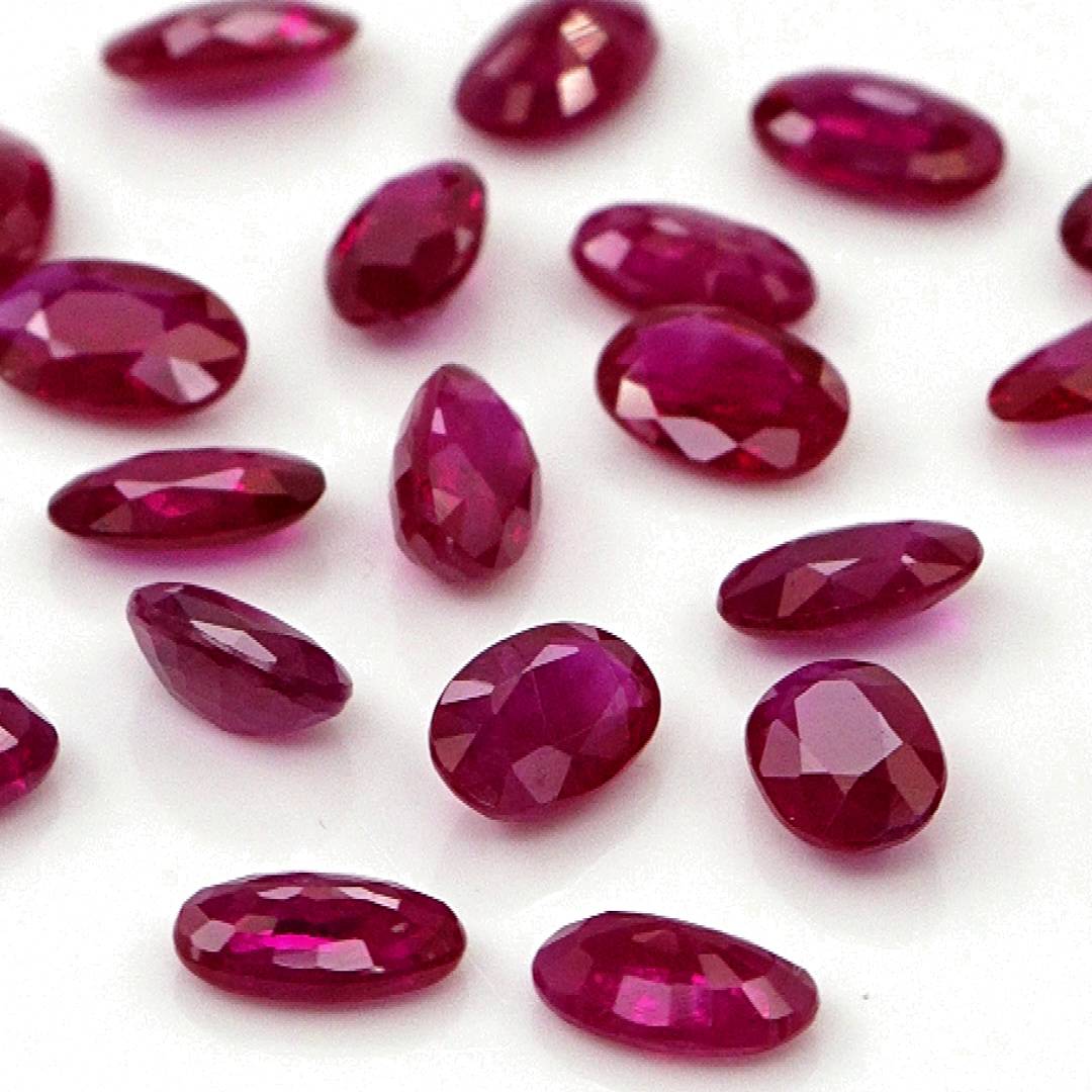 Natural Untreated Burma Ruby Calibrated Ovals | 3x5mm & 4x6mm