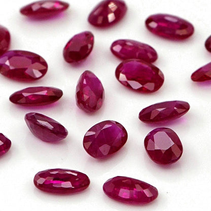 Natural Untreated Burma Ruby Calibrated Ovals | 3x5mm & 4x6mm