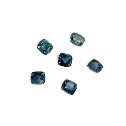 Natural Untreated Australian Teal Sapphire Calibrated Cushions | 4mm & 4.5mm