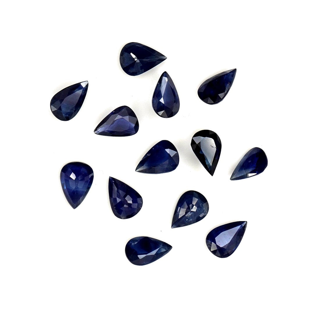 Natural Untreated Blue Sapphire Calibrated Pears | 5x7mm & 6x8mm
