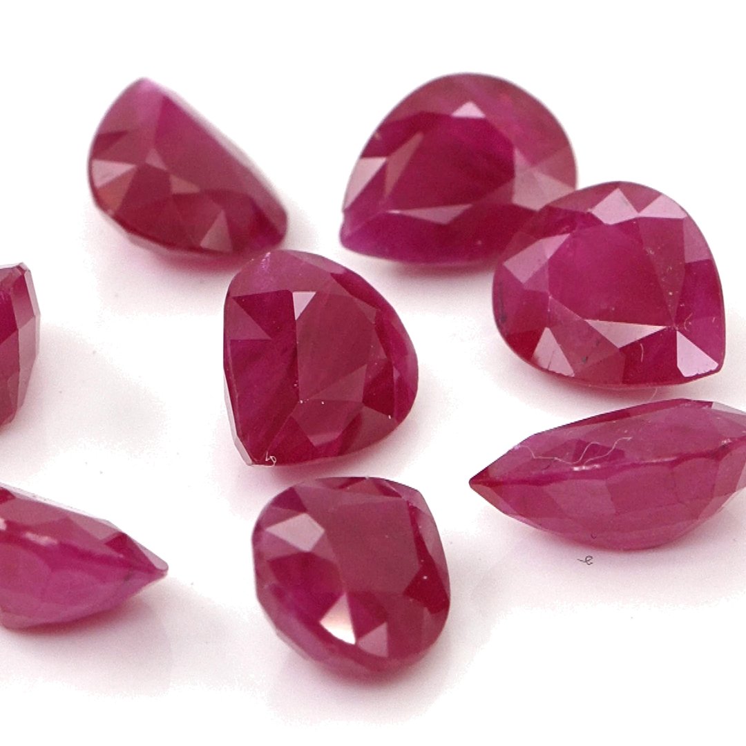 Natural Untreated Burma Ruby Calibrated Pears | 5x7mm & 6x8mm