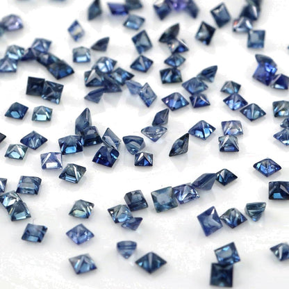 Natural Untreated Blue Sapphire Calibrated Squares | 2mm & 2.5mm