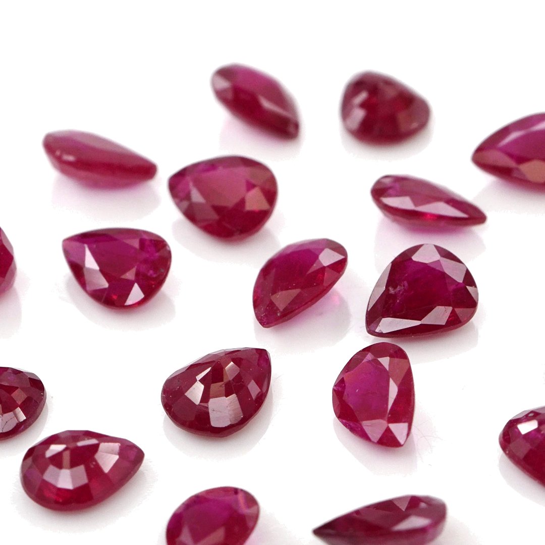Natural Untreated Mozambique Ruby Calibrated Pears | 3x4mm & 4x5mm