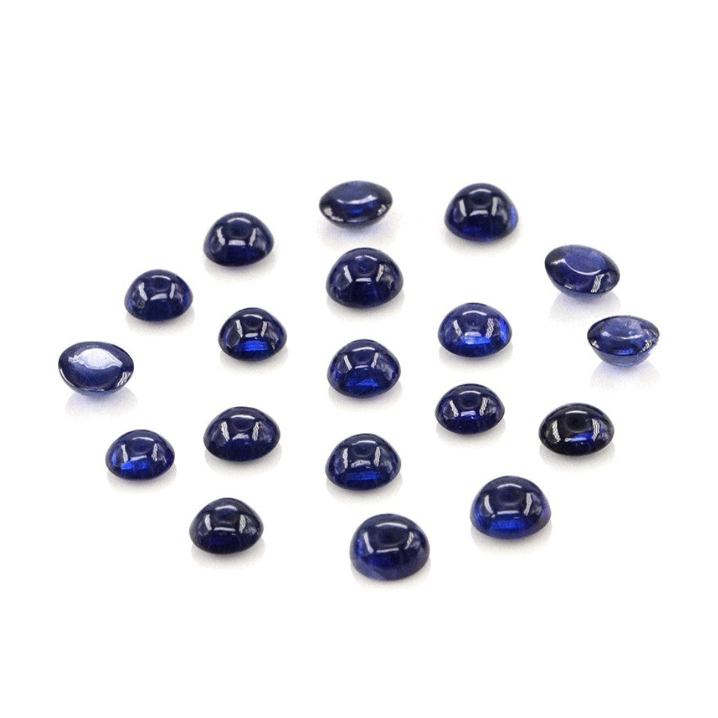 Natural Untreated Blue Sapphire Calibrated Cabochon Rounds | 3mm & 3.5mm