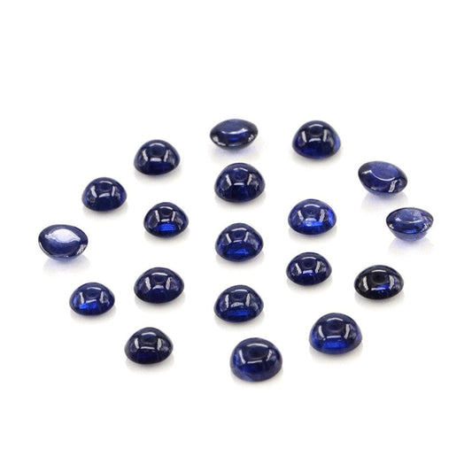 Natural Untreated Blue Sapphire Calibrated Cabochon Rounds | 3mm & 3.5mm