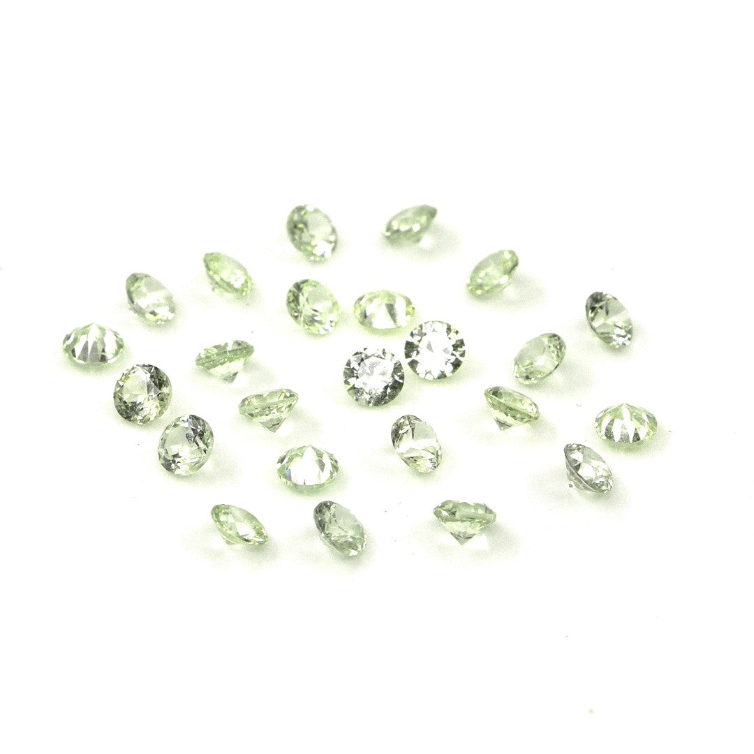 Natural Untreated Green Sapphire Calibrated Rounds | 2mm & 2.5mm