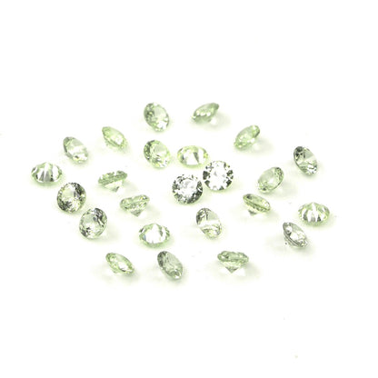 Natural Untreated Green Sapphire Calibrated Rounds | 2mm & 2.5mm