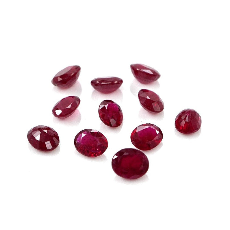 Natural Untreated African Ruby Calibrated Ovals | 3x4mm & 4x5mm
