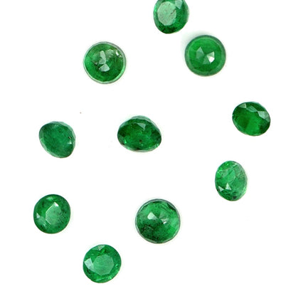 Natural Zambian Emerald Calibrated Rounds | 4mm & 4.5mm