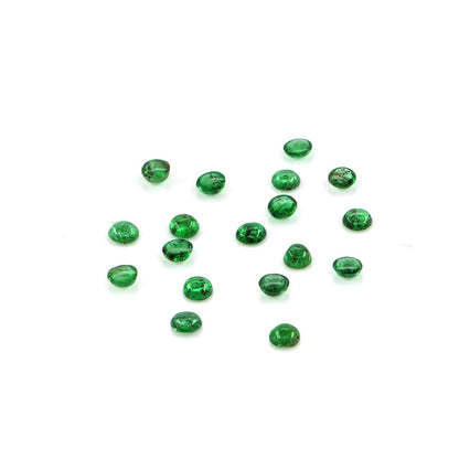 Natural Zambian Emerald Calibrated Cabochon Rounds | 2mm & 2.5mm