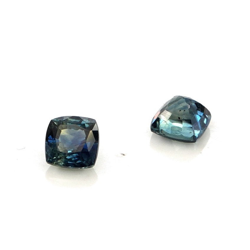 Natural Untreated Australian Teal Sapphire Calibrated Cushions | 5mm & 6mm