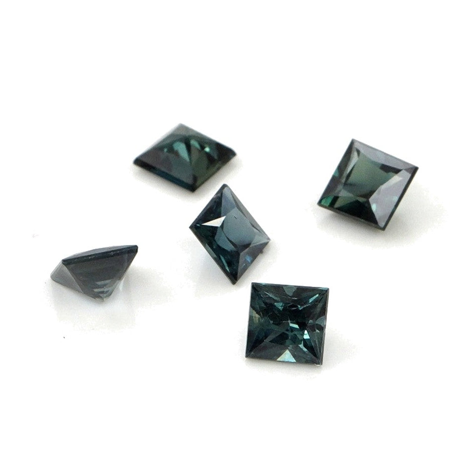 Natural Untreated Australian Teal Sapphire Calibrated Squares | 4mm & 4.5mm