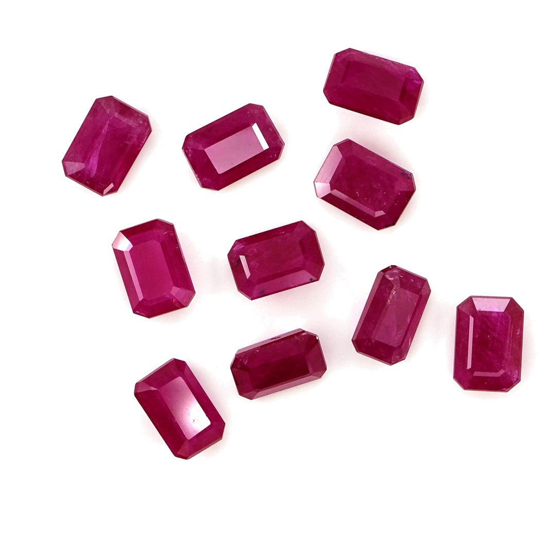 Natural Untreated Mozambique Ruby Calibrated Octagons | 5x7mm & 6x8mm