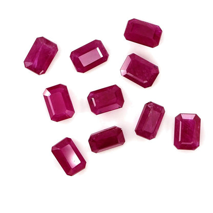 Natural Untreated Mozambique Ruby Calibrated Octagons | 5x7mm & 6x8mm
