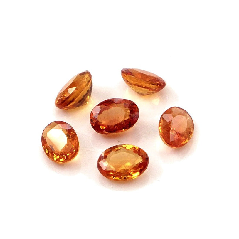Natural Untreated Orange Sapphire Calibrated Ovals | 3x4mm & 4x5mm