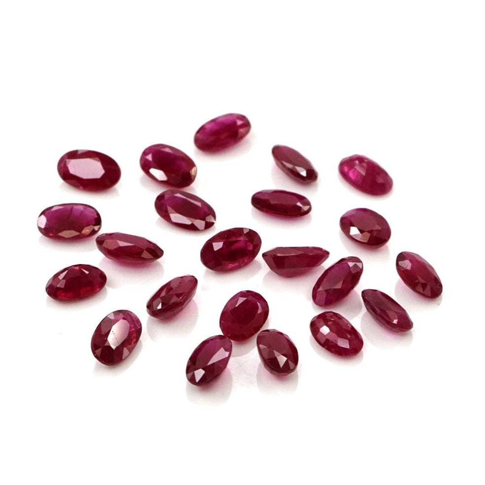 Natural Untreated Burma Ruby Calibrated Ovals | 3x5mm & 4x6mm