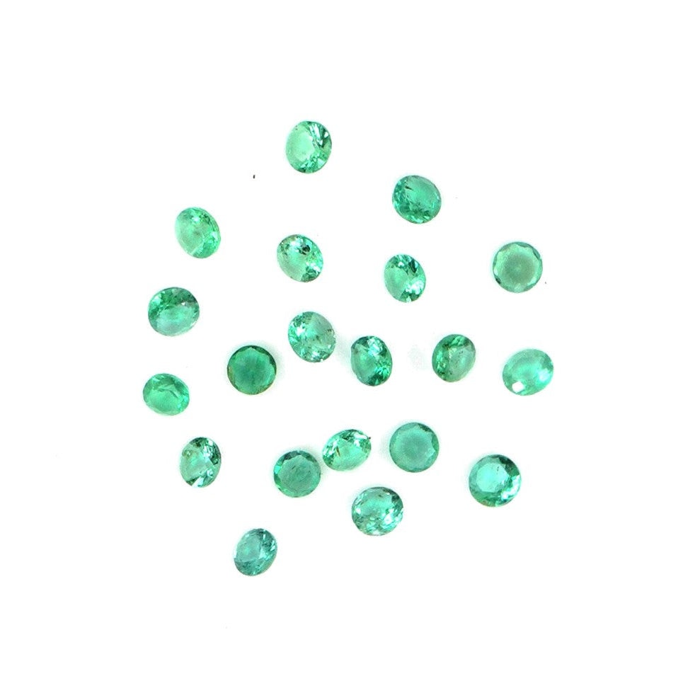 Natural Zambian Emerald Calibrated Rounds | 2mm & 2.5mm