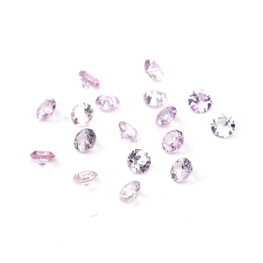 Natural Untreated Mozambique Pink Sapphire Calibrated Rounds | 2mm & 2.5mm