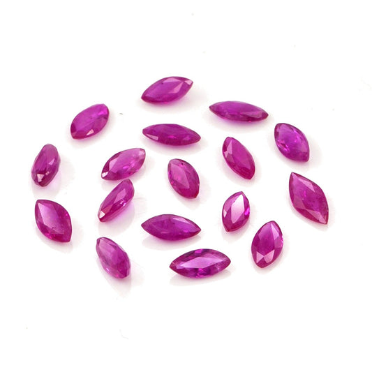 Natural Untreated Burma Ruby Calibrated Marquise | 2x4mm & 2.5x5mm