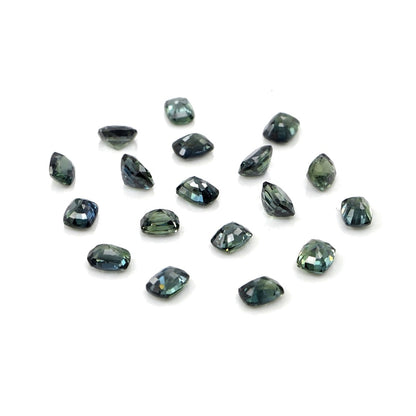 Natural Untreated Australian Teal Sapphire Calibrated Long Cushion | 3x4mm & 4x5mm