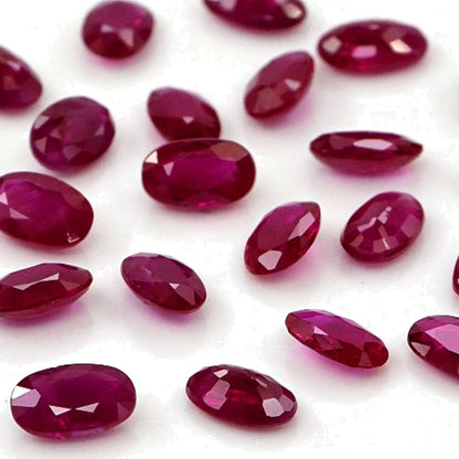 Natural Untreated Burma Ruby Calibrated Ovals | 3x5mm & 4x6mm