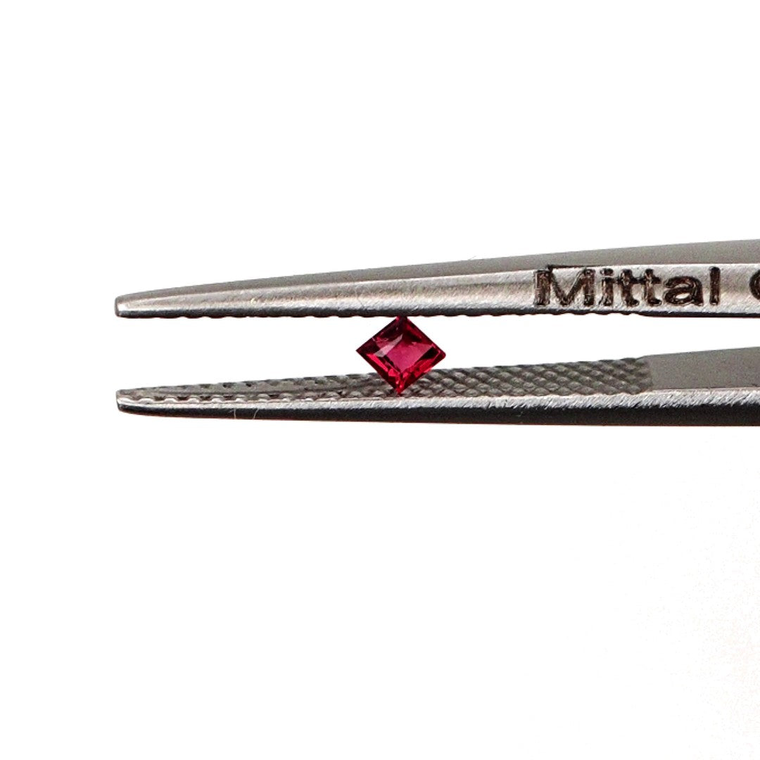 Natural Untreated Red Sapphire Calibrated Squares | 2.5mm & 3mm