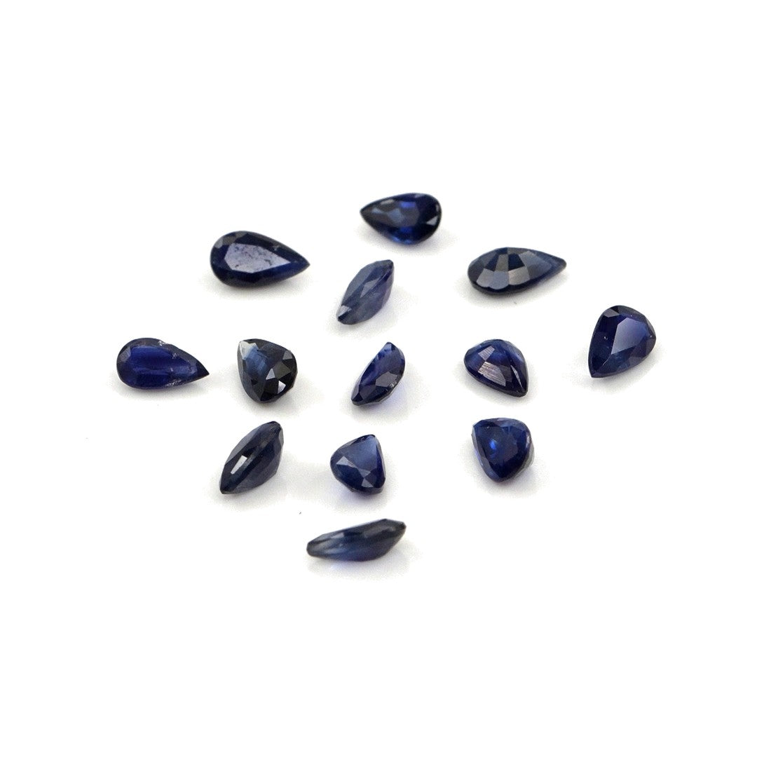 Natural Untreated Blue Sapphire Calibrated Pears | 3x5mm & 4x6mm
