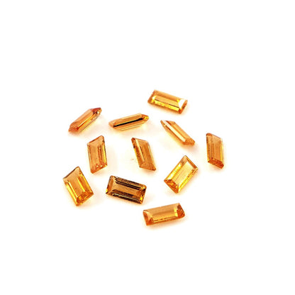 Natural Untreated Orange Sapphire Calibrated Baguettes | 2x4mm & 2.5x5mm