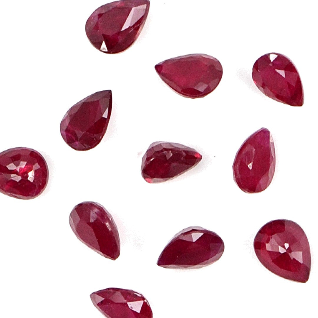 Natural Untreated African Ruby Calibrated Pears | 3x4mm & 4x5mm