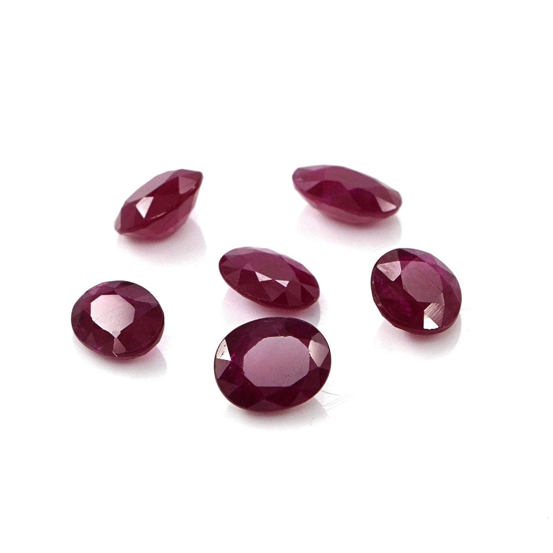 Natural Untreated African Ruby Calibrated Ovals | 5x6mm & 6x7mm