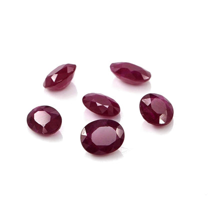 Natural Untreated African Ruby Calibrated Ovals | 5x6mm & 6x7mm