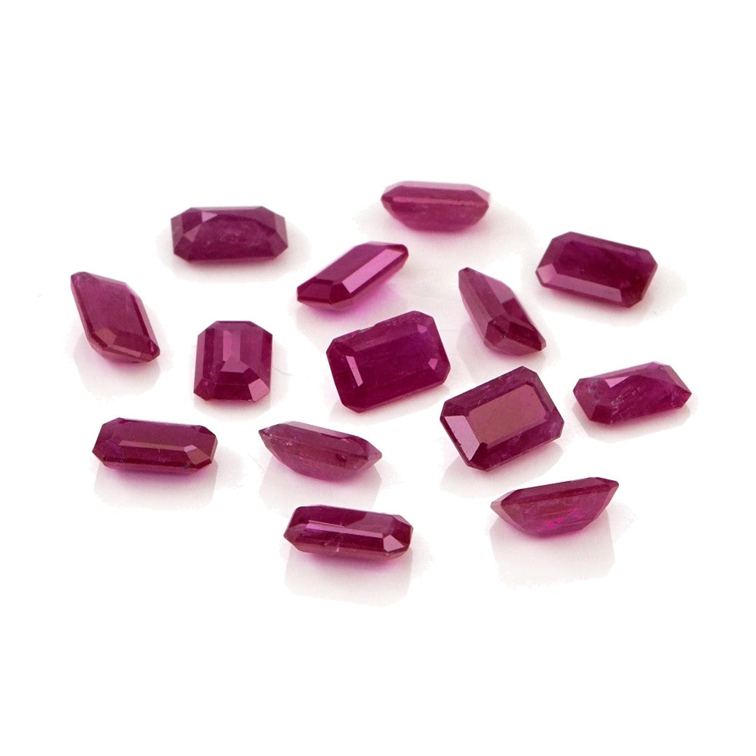 Natural Untreated Mozambique Ruby Calibrated Octagons | 3x5mm & 4x6mm