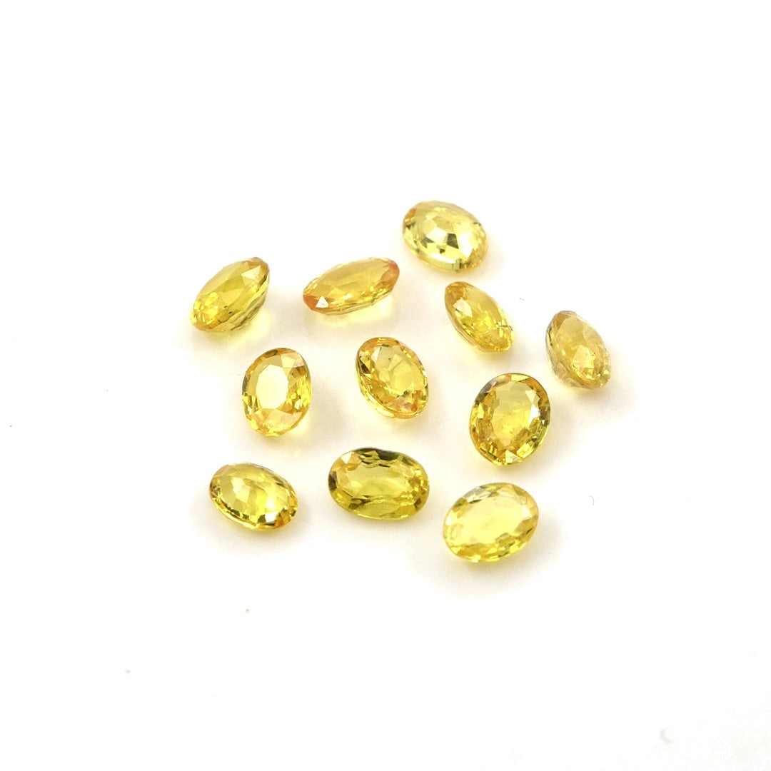 Natural Untreated Yellow Sapphire Calibrated Ovals | 3x4mm & 4x5mm