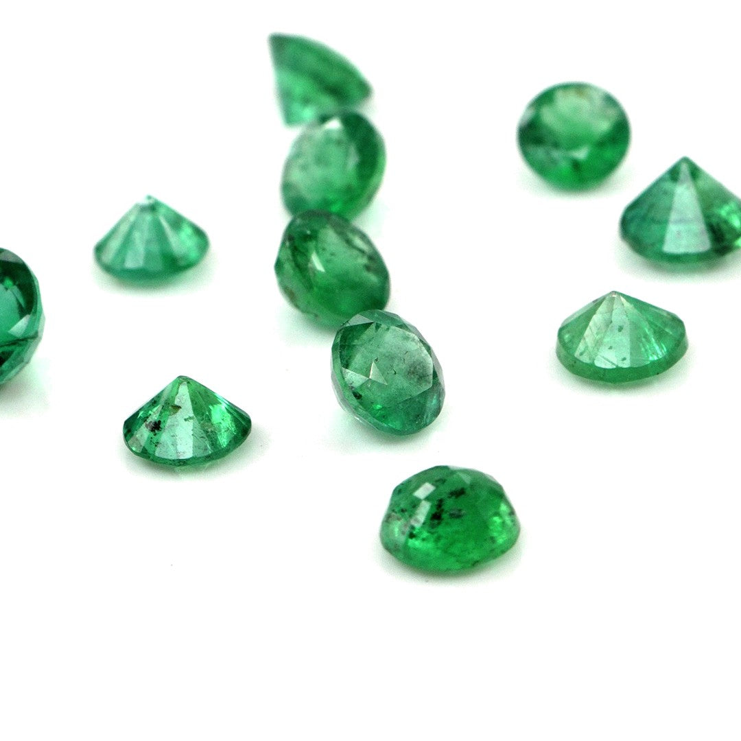 Natural Zambian Emerald Calibrated Rounds | 5mm & 6mm