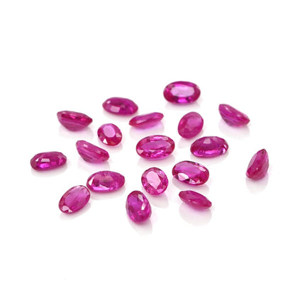 Natural Untreated Burma Ruby Calibrated Ovals | 3x5mm & 4x6mm