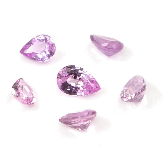 Natural Untreated Mozambique Pink Sapphire Calibrated Pears | 3x4mm & 4x5mm