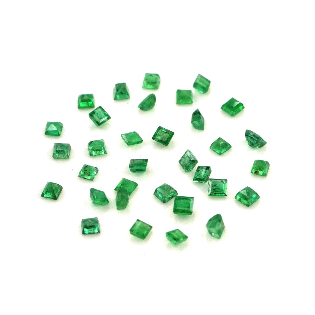 Natural Zambian Emerald Calibrated Squares | 2mm & 2.5mm