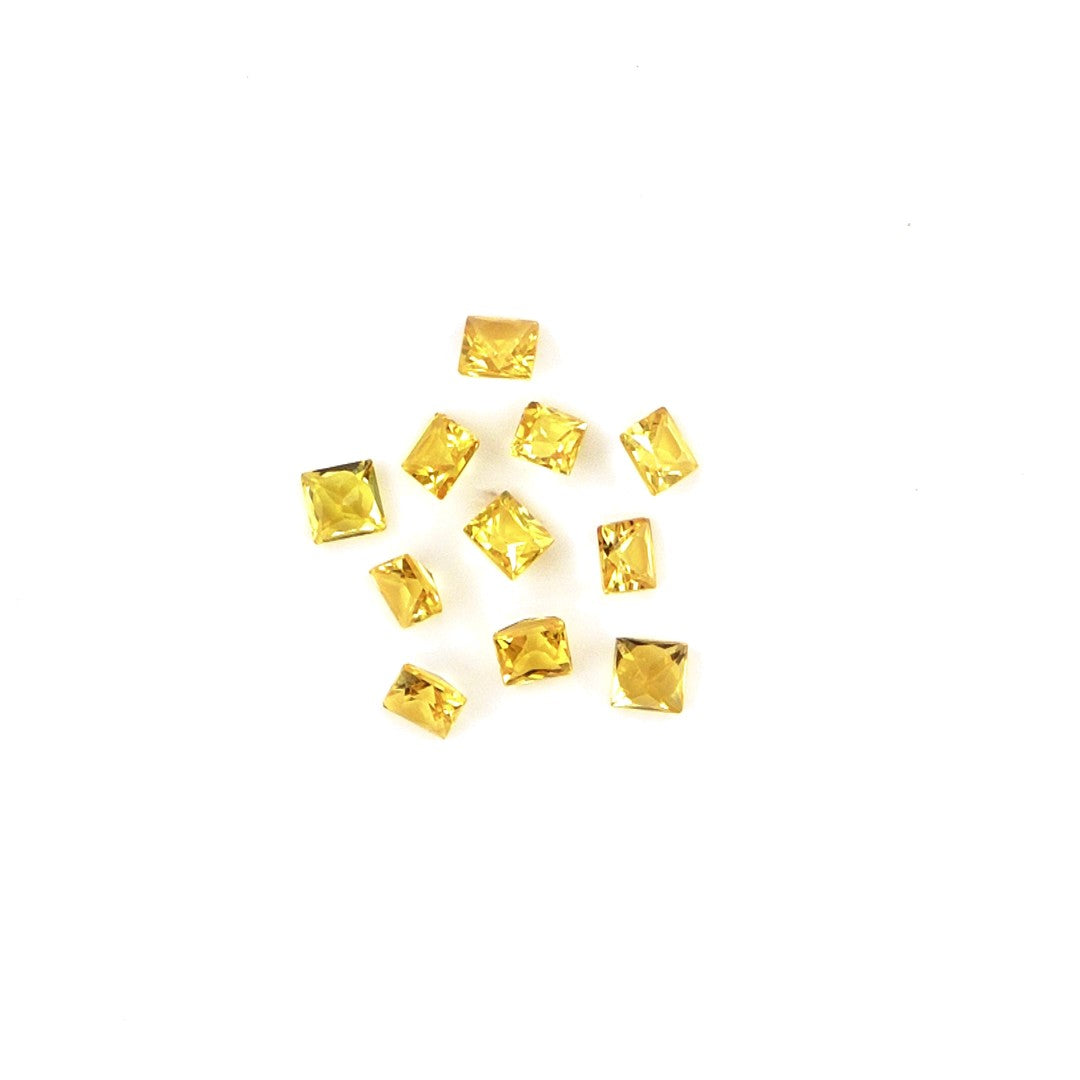 Natural Untreated Yellow Sapphire Calibrated Squares | 2.5mm & 2.75mm
