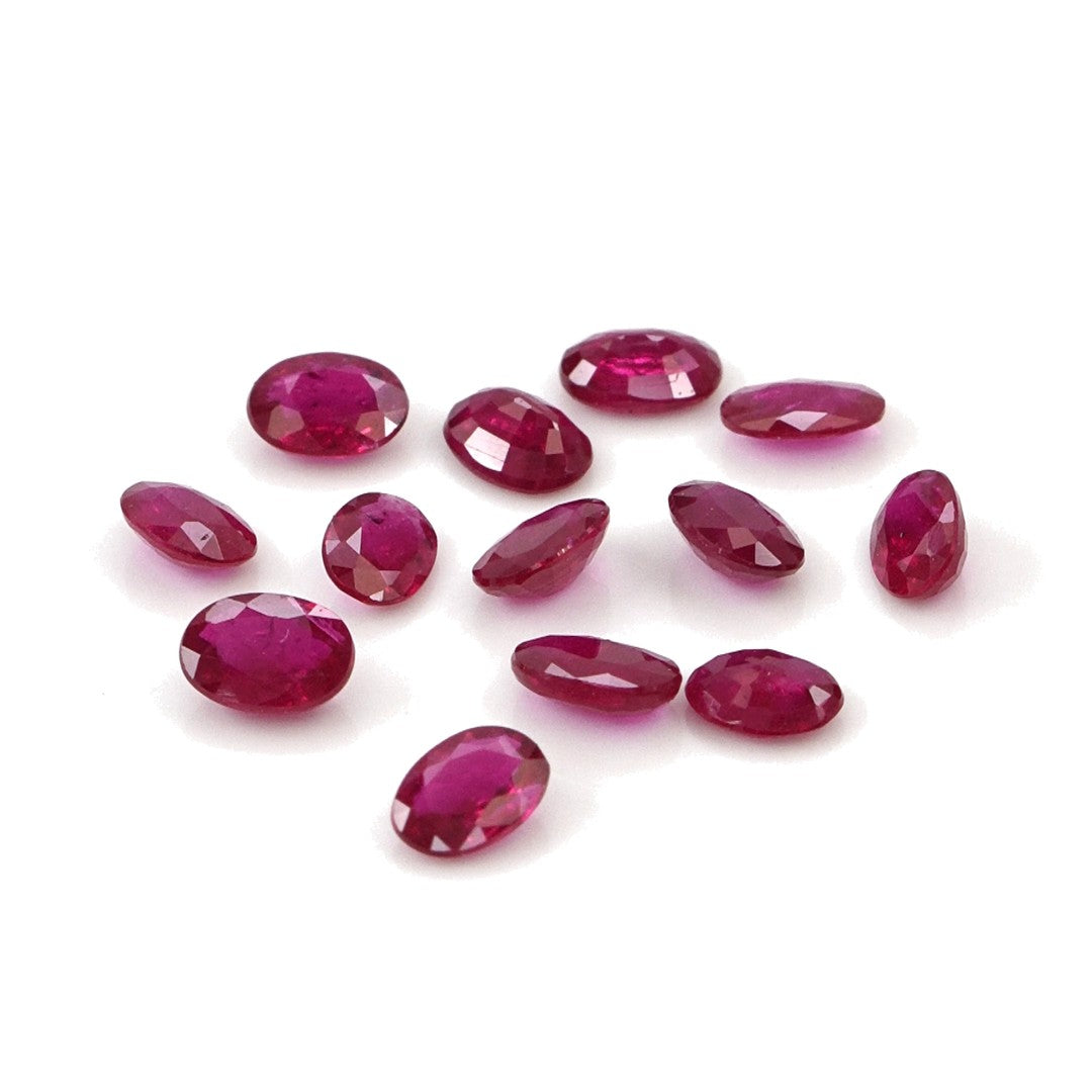 Natural Untreated Burma Ruby Calibrated Ovals | 3x4mm & 4x5mm