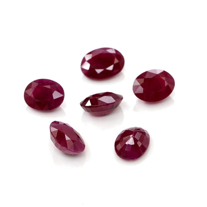 Natural Untreated Burma Ruby Calibrated Ovals | 5x7mm & 6x8mm