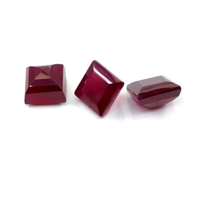 Natural Bangkok Ruby Calibrated Squares | 12mm & 13mm