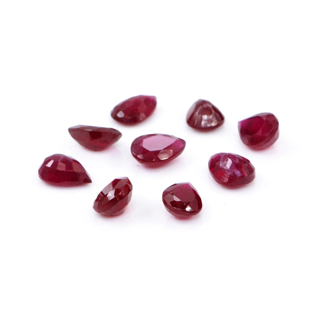 Natural Bangkok Ruby Calibrated Pears | 5x7mm & 6x8mm